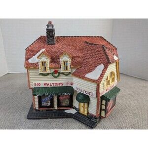 Christmas Holiday Time Walton's 5-10 Variety Store Lighted Village Store P0369